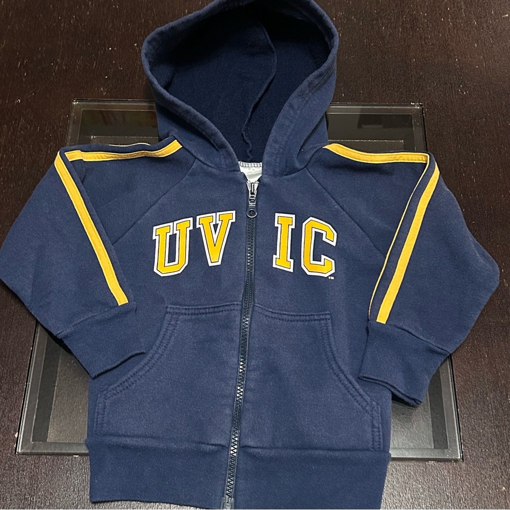 UVIC University Collegiate Kids Full Zip Hoodie Size 2 Toddler Made in Canada